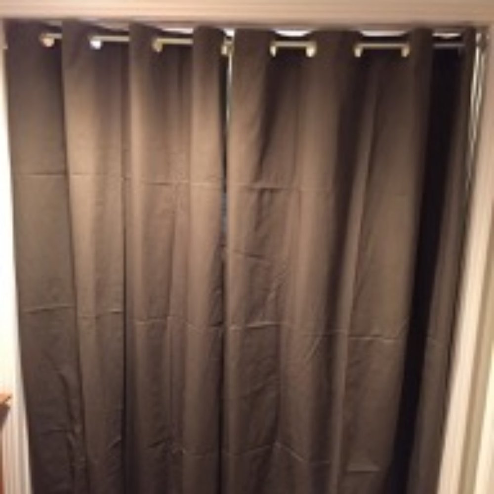 4 Chocolate Brown Silver Grommet Drape Panels
